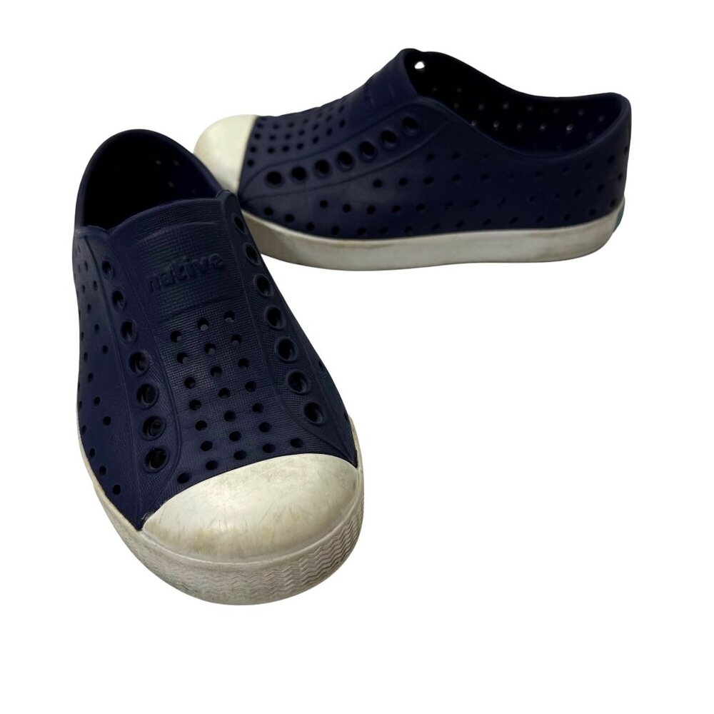 Native Jefferson Shoes Regatta Blue Shell‎ White Child 8